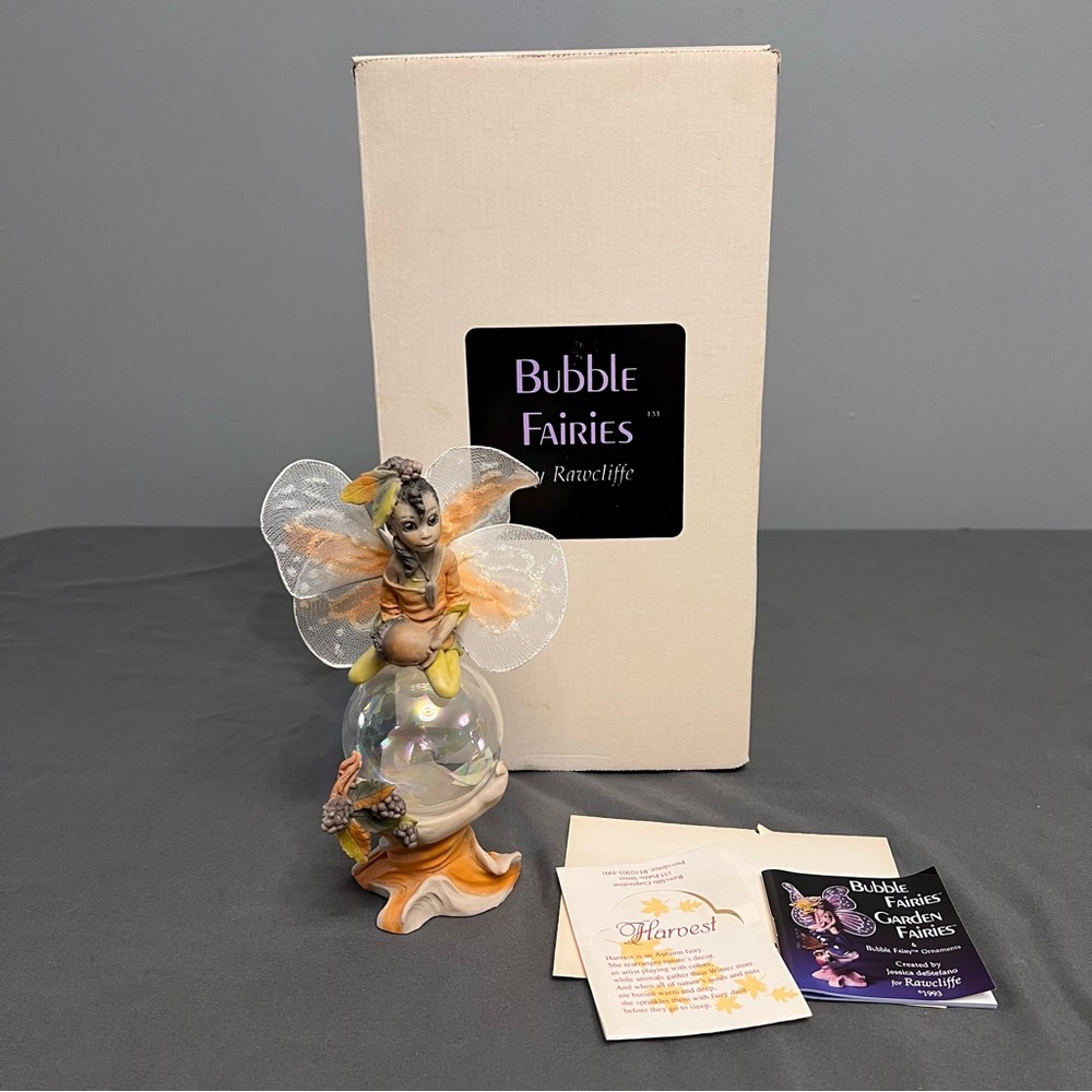 VTG Rawcliffe 1991 Bubble Fairies “Harvest” Figurine 1950/9500 W/ Box & COA